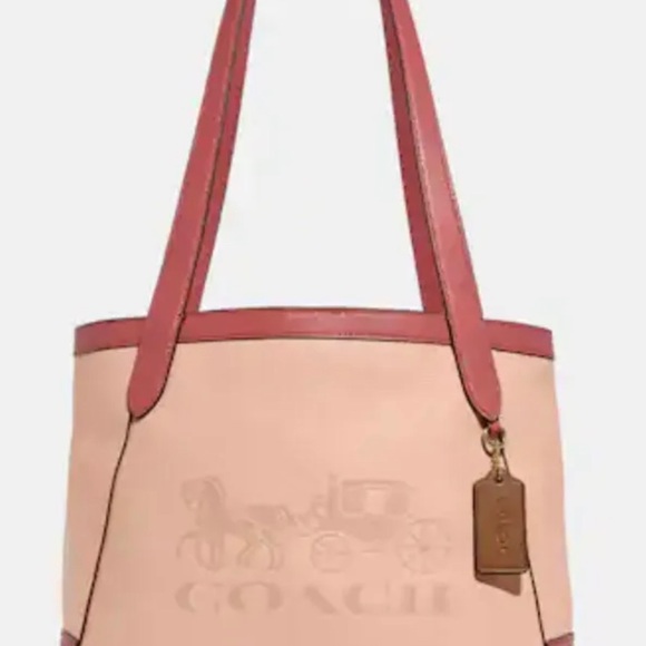 coach tote 27 in colorblock with horse and carriage gold - Picture 2 of 7